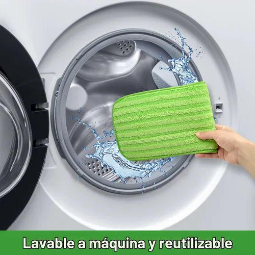Vista 8 de Paquete de 4 almohadillas de microfibra para trapeadores Swiffer XL, reutilizables, para mopa húmeda y seca, compatibles con Swiffer Sweeper XL