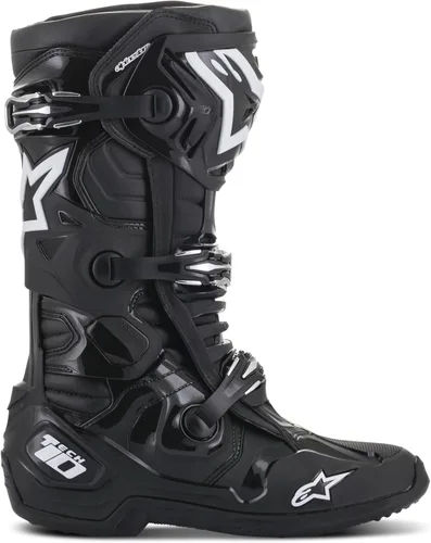 Vista 10 de Alpinestars Botas Tech 10 para hombre, Negro/Rojo Fluo, 7