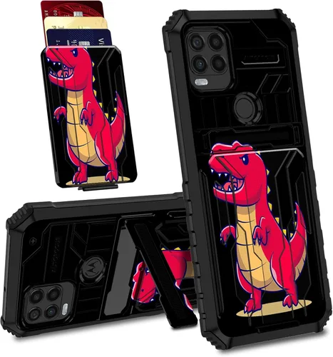 Vista 27 de Funda para Motorola Moto G Stylus 5G con ranura desmontable para tarjetero, soporte de doble capa, resistente a prueba de golpes, funda oculta