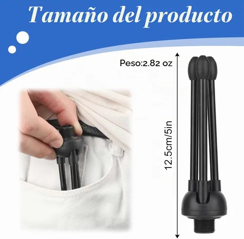Vista 2 de Soporte de micrófono de trípode de escritorio, con patas de goma antideslizantes, construcción de hierro duradera, plegable portátil, soporte