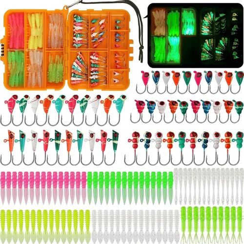 Vista 10 de Kit de Pesca Dovesun Señuelos de Pesca en Hielo Plantillas de Pesca en Hielo Señuelos de Pesca en Hielo para Lucios Señuelos de Crappie 135