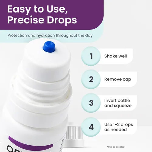 Vista 6 de OPTASE Gotas para ojos secos intensas - Gotas para ojos sin conservantes - Botella multidosis - Paso 3 Hidratar - 0.33 fl oz, 300 dosis