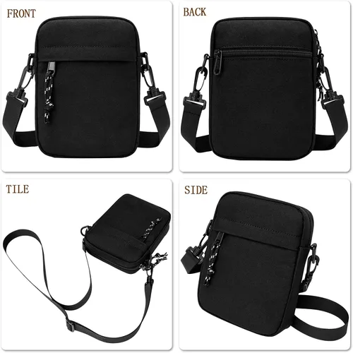 Vista 5 de Bolsos cruzados pequeños, bolsa de hombro de nailon para mujeres, hombres, bolsas de mensajero de viaje para teléfono, monedero pequeño