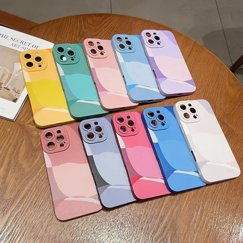Vista 5 de Compatible con iPhone 16 Pro Max Funda, Patrón de Arte Pintado Lindo Protección Completa de Lente de Cámara Funda de Teléfono Delgada Suave