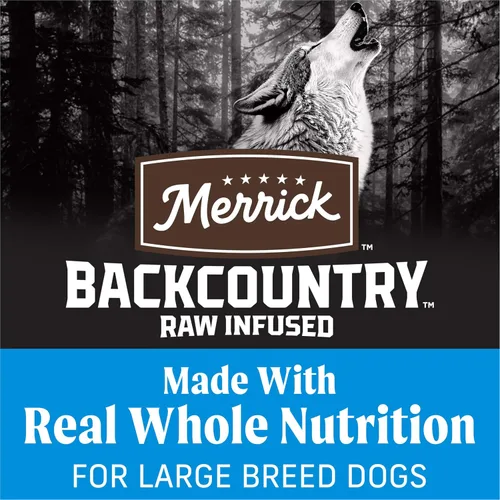 Vista 4 de Merrick Backcountry - Alimento seco para perros adultos sin granos, croquetas con trozos crudos liofilizados, receta de raza grande, bolsa de 20.0
