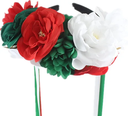 Vista 4 de aoozleny Diadema con coronas de flores mexicanas, tocado para fiesta de Halloween