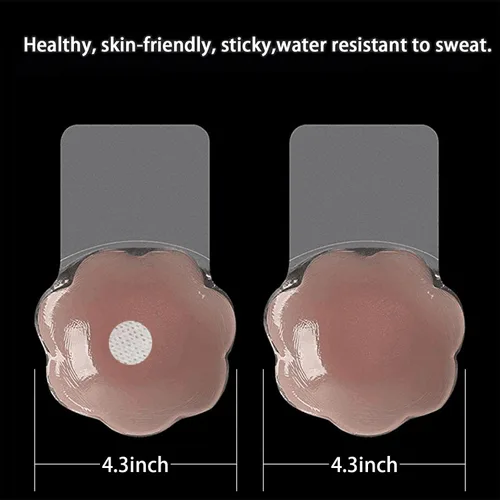 Vista 5 de 2 pares de fundas para pezones de elevación, sin tirantes, sin espalda, brasier adhesivo, reutilizable, cinta para levantamiento de senos