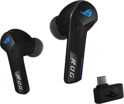 Vista 2 de ASUS ROG Cetra True Wireless SpeedNova Gaming Earbuds – Modo Dual (BT, 2.4GHz), Dirac Opteo, Micrófono AI de Conducción Ósea, ANC Adaptativo