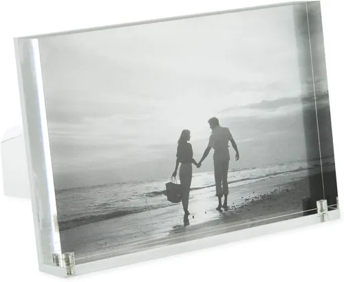 Vista 14 de TIZO Marco de fotos vertical Lucite de 4 x 4 pulgadas, duradero, 1 pulgada de grosor transparente y cierres magnéticos, elegante y práctico marco