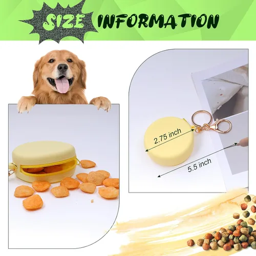 Vista 2 de 4 bolsas de silicona para perros pequeños, bolsa de entrenamiento de mascotas de tamaño bolsillo, diseño de cremallera, sin perfume, reutilizable