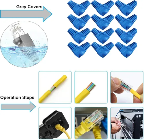 Vista 4 de TAIWAIN Crimp Network Tool for RJ45/RJ11/RJ12 Crimper Cat5/Cat7/Cat6 Crimping Pliers Cutter, Network Wire Stripper Ethernet LAN Tools Rj45 CAT5 Kit
