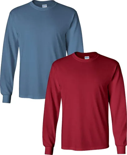 Vista 76 de Gildan Camiseta de manga larga de algodón ultra para adulto, estilo G2400, paquete múltiple Militar + ceniza.