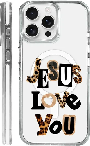 Vista 64 de Funda para iPhone 13/14 [compatible con Magsafe], funda magnética transparente de silicona a prueba de golpes con patrón de versículos de la Biblia