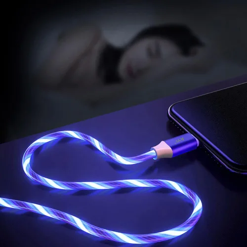 Vista 4 de AYI 3 combinaciones de múltiples puertos USB A a USBC Micro PD cable de carga rápida iluminado flujo de corriente compatible con casi todos