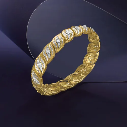 Vista 5 de Ross-Simons 1.00 ct. t.w. Diamond Bracelet in 18kt Gold Over Sterling