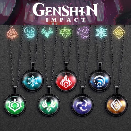 Vista 9 de XUBWVW Genshin Impact - Collar de impacto con diseño de ojo de Dios, regalo inspirado en cosplay, regalo para los amantes del juego, colgante