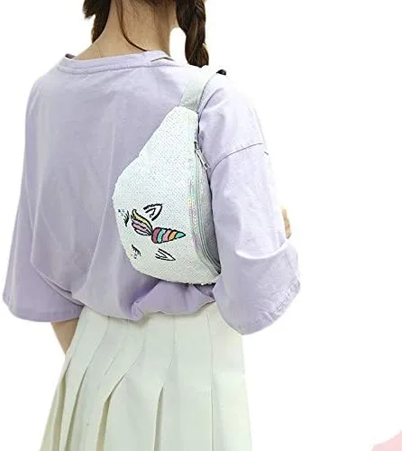 Vista 3 de Unicorn - Cinturón de lentejuelas con purpurina para mujer