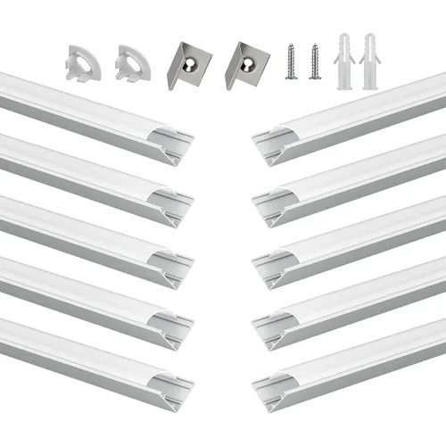 Vista 22 de BTF-LIGHTING - Sistema de canal de aluminio LED de 1.64 pies, paquete de 10 Blanco