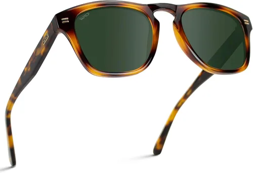 Vista 13 de WearMe Pro - Gafas de sol rectangulares grandes polarizadas retro para hombre Marco de cristal caramelo/lente azul degradado