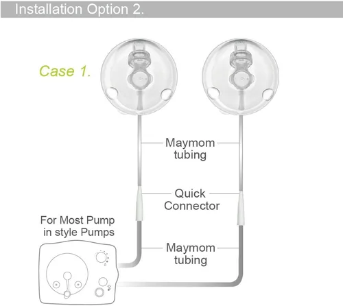 Vista 4 de Maymom Kit de tubos compatible con vasos Freemie para conectarse a la bomba Medela