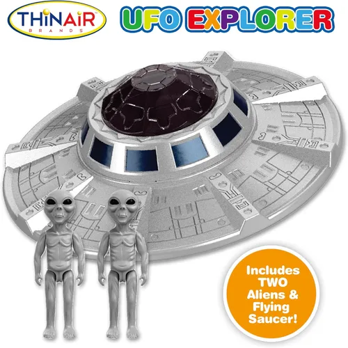 Vista 2 de Nature Bound Juguete espacial de nave espacial OVNI, juego de nave espacial para niños con dos extraterrestres, luces y sonidos, aventura educativa