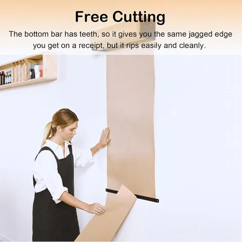 Vista 4 de Dispensador y cortador de papel kraft montado en la pared, nota de pared colgante para oficina y café, papel tapiz de graffiti para niños, papel
