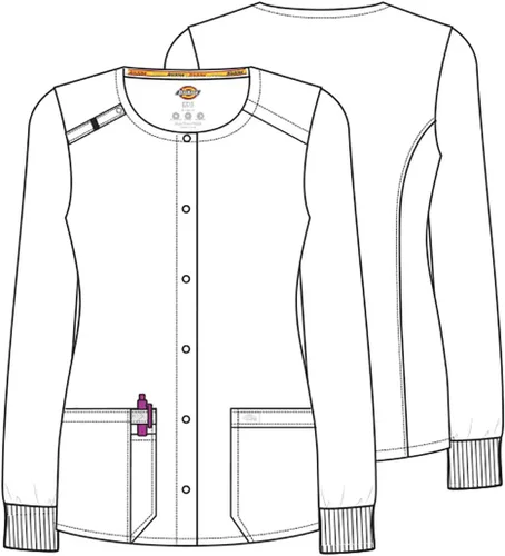 Vista 7 de Dickies Chaquetas quirúrgicas para mujer Chaqueta de calentamiento frontal con 2 bolsillos - DK305