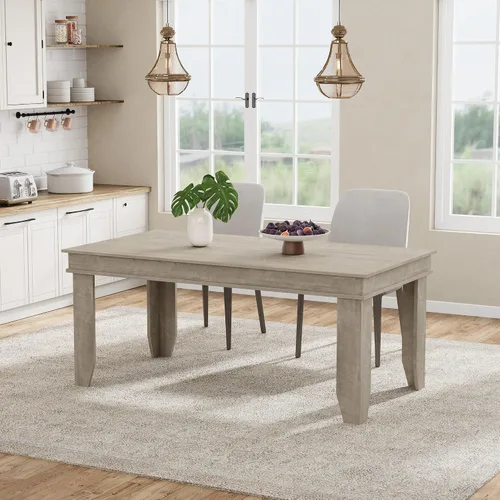 Vista 12 de GarveeHome Farmhouse - Mesa de comedor para 4-6 personas, mesas de cocina de 63 pulgadas de largo
