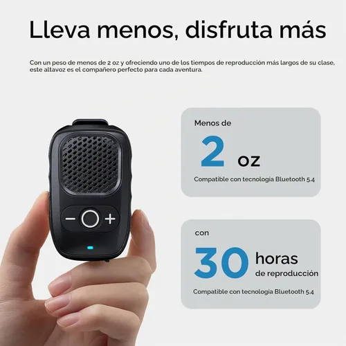 Vista 2 de ShellHome Altavoces portátiles de Bluetooth, clip en altavoz inalámbrico Negro