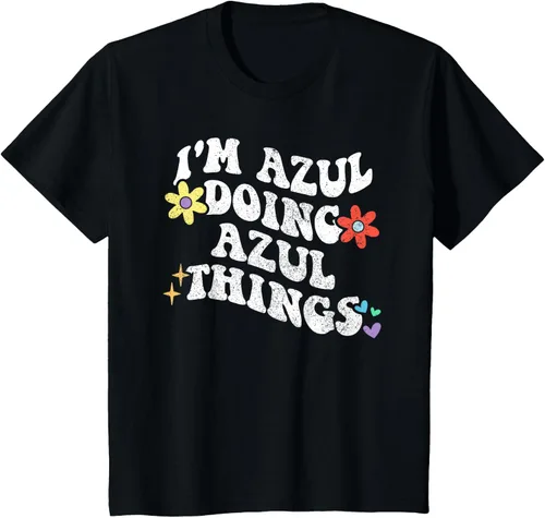 Vista 40 de Retro Groovy Im AZUL Doing AZUL Things - Camiseta divertida para el día de la madre, Negro