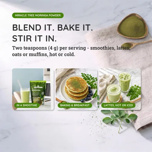 Vista 7 de Superalimento de moringa orgánica en polvo de Miracle Tree
