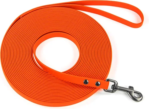 Vista 10 de WOLFONE Correa de PVC impermeable para perro, correa de entrenamiento larga de 10 pies, núcleo de nailon resistente sin enredos, correa recubierta
