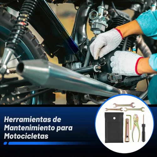 Vista 3 de Kit de herramientas de reparación de motocicleta de 8 piezas, alicates de bujía, llave hexagonal M6, destornillador de doble extremo, llave de doble