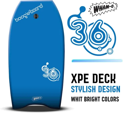 Vista 4 de BoogieBoard - Bodyboard de 36 pulgadas, núcleo de Phuzion, cubierta XPE, parte inferior de HDPE, cola creciente, incluye correa para la muñeca