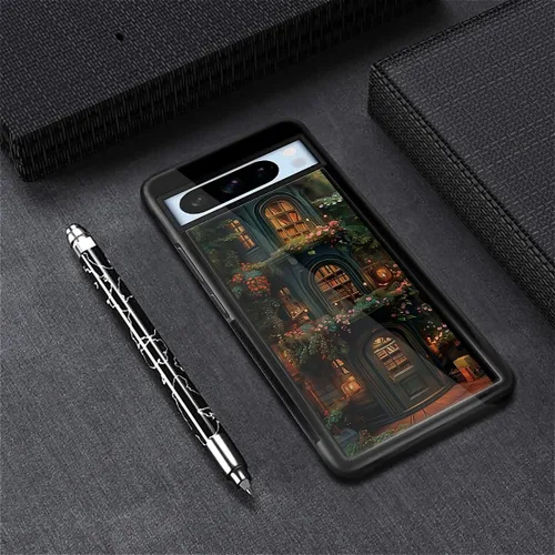 Vista 1625 de Compatible con Google Pixel 4A 5G Mobile Case Creative Acrylic Panel trasero Silicona Protección Grip especialmente diseñado para Google Pixel 4A 5G