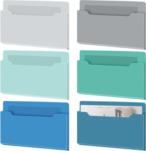Vista 18 de Fuutreo Organizador magnético de archivos de pared, 6 unidades, soporte magnético para archivos de pared, frigorífico, revistas, papel para cartas