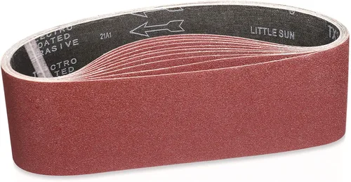 Vista 9 de Cinturón de lijado de 4 x 36 pulgadas, bandas lijadoras de banda de 40 granos, mejor para lijar madera, metal y pintura (paquete de 4)