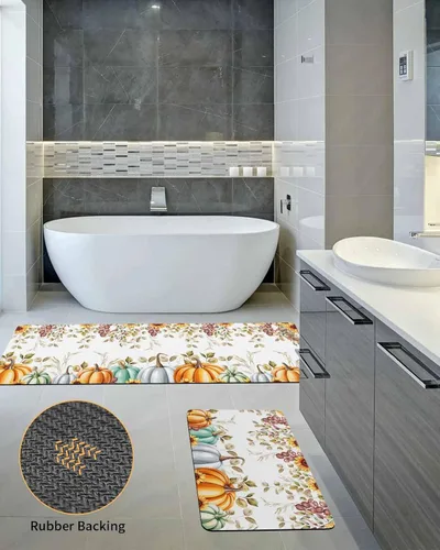 Vista 5 de Tapete de baño de Acción de Gracias para bañera, antideslizante, de secado rápido y absorbente, de tierra de diatomeas, para ducha, fregadero