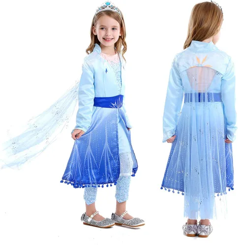Vista 3 de Luzlen - Disfraz de princesa para niñas de 3 a 12 años fiesta de Halloween cosplay