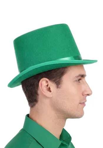 Vista 5 de Accesorio de Sombrero de Copa Verde Suerte para Adultos Multicolor