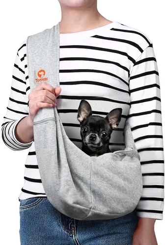 Vista 10 de TOMKAS - Transportador de perros estilo canguro para perros pequeños (negro, para mascotas de 2 a 7 libras)