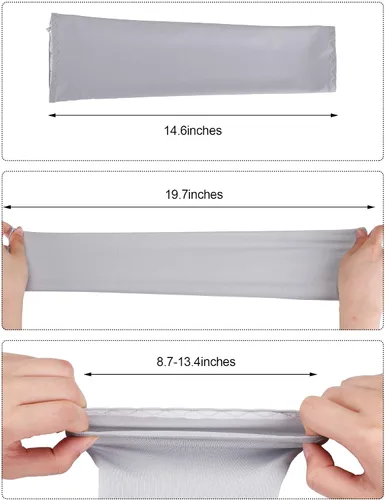Vista 6 de 8 pares de mangas de enfriamiento unisex con protección UV para brazo de seda de hielo