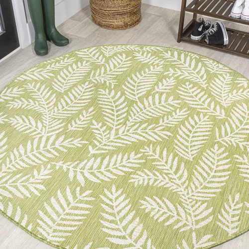 Vista 28 de Eyely BMS119A-28 Santa Monica Nevis Palm Frond - Alfombra costera para interiores y exteriores, casual, campo, floral, dormitorio, cocina, patio