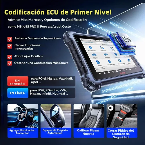 Vista 4 de Autel MaxiSys MS906 PRO escáner, OE ECU C0ding, más de 3000 pruebas como MS906 MAX