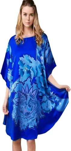 Vista 13 de Pijama de seda 100% para mujer, batas de baño de seda para mujer, batas de kimono de seda, batas de baño con mangas de muñeca, estampado floral