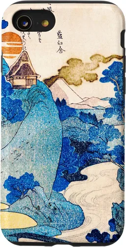 Vista 13 de iPhone 15 Japón Retro Art Utagawa Kuniyoshi Vista nocturna del Monte Fuji Case
