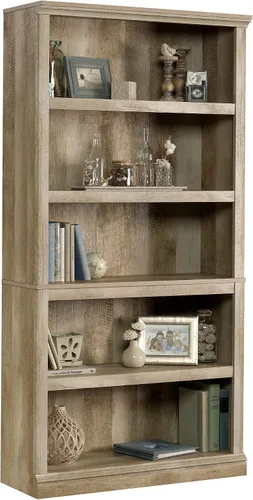 Vista 23 de Estantería de 5 niveles de Sauder, estantería de madera multiusos para oficina en casa, sala de estar, en castaño tiza