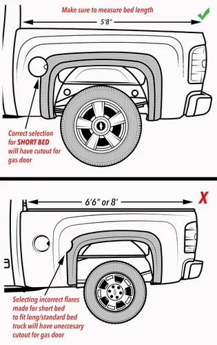 Vista 2 de Guardabarros con diseño de fábrica/OE para Chevrolet Silverado 2007-2013. Juego de 4 (modelos de cama corta (5'8")) NO ES COMPATIBLE CON NINGÚN