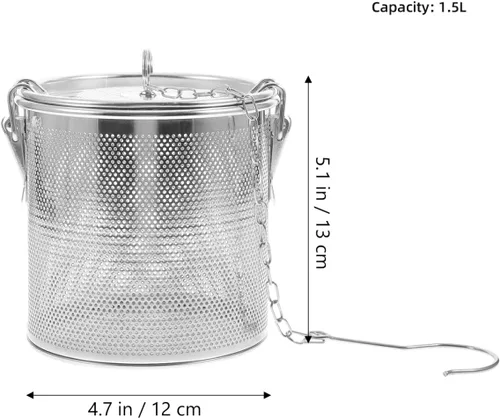 Vista 4 de Colador de condimentos de acero inoxidable, filtro de bolas de té, condimentos de sopa, cesta de separación, infusor de té de hojas sueltas