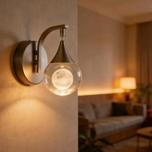 Vista 8 de Sedelan Moderno aplique de pared de burbujas de cristal, lámpara de pared LED regulable de 5 W, iluminación de pared blanca cálida de 3300 K, negro
